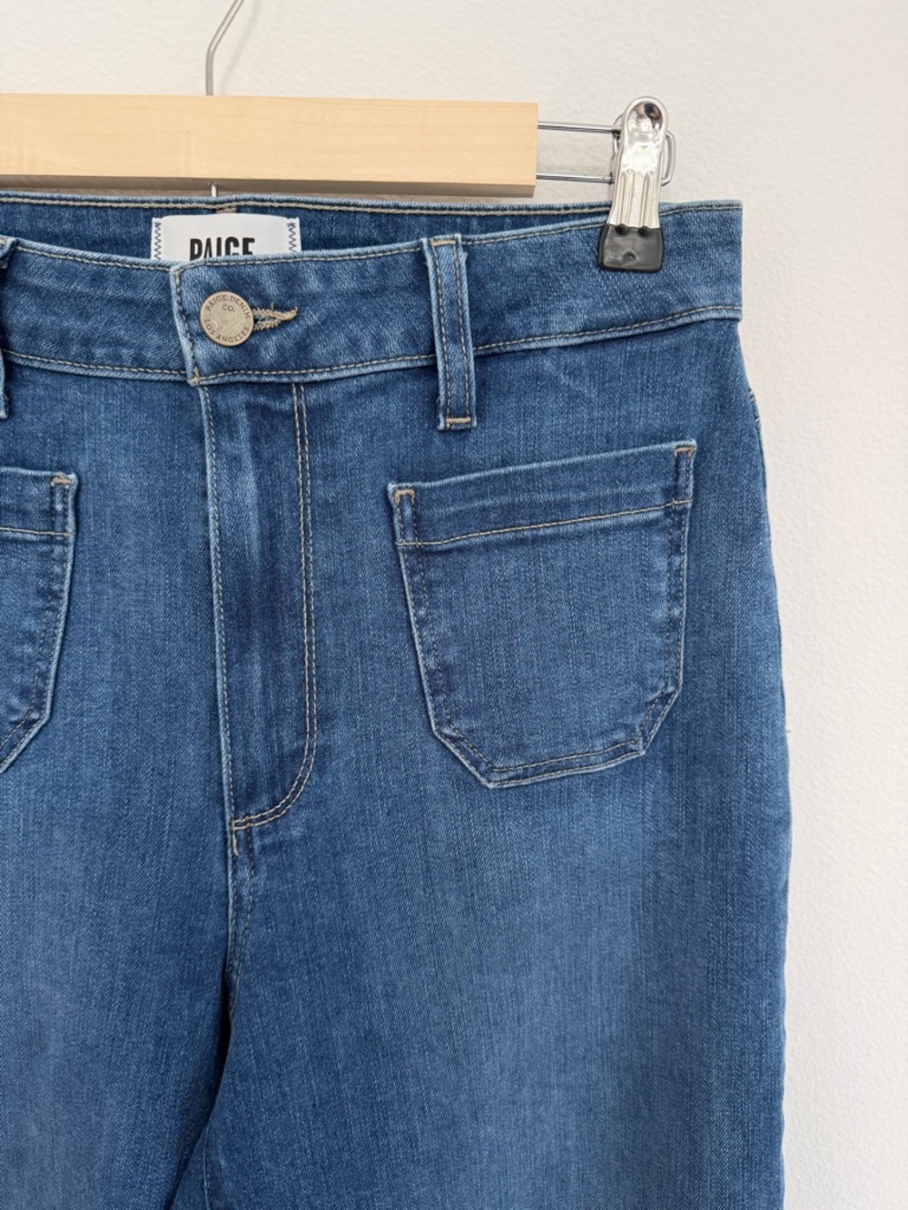 PAIGE Connie Crop Wide Leg Jeans High Rise Cropped Denim Size 28 - Picture 3 of 6